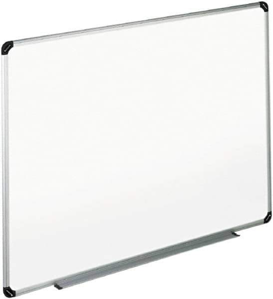 UNIVERSAL - 36" High x 48" Wide Erasable Melamine Marker Boards - Aluminum/Plastic Frame, 49.67" Deep, Includes Accessory Tray/Rail & Mounting Kit - Exact Tool & Supply
