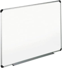 UNIVERSAL - 36" High x 48" Wide Erasable Melamine Marker Boards - Aluminum/Plastic Frame, 49.67" Deep, Includes Accessory Tray/Rail & Mounting Kit - Exact Tool & Supply