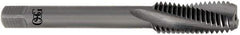 OSG - M3x0.50 3 Flute Modified Bottoming Spiral Flute Tap - Solid Carbide, Bright Finish, 46mm OAL, Right Hand Flute, Right Hand Thread, H3, Series 389 - Exact Tool & Supply