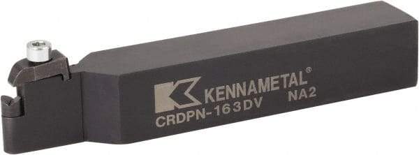 Kennametal - CRDP, Neutral Cut, 0° Lead Angle, 25mm Shank Height x 25mm Shank Width, Neutral Rake Indexable Turning Toolholder - 151.25mm OAL, RPGX060400E Insert Compatibility, Series V-Bottom Round - Exact Tool & Supply
