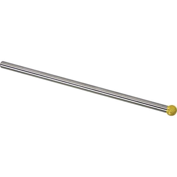 Made in USA - 9.5mm Cut Diam, 0.2362" Shank Diam, Ball Head Single Cut Burr - Carbide, 8mm LOC, 158mm OAL - Exact Tool & Supply