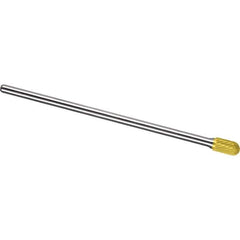 Made in USA - 1/2" Cut Diam, 0.2362" Shank Diam, Cylinder with Radius Head Single Cut Burr - Carbide, 25mm LOC, 175mm OAL - Exact Tool & Supply