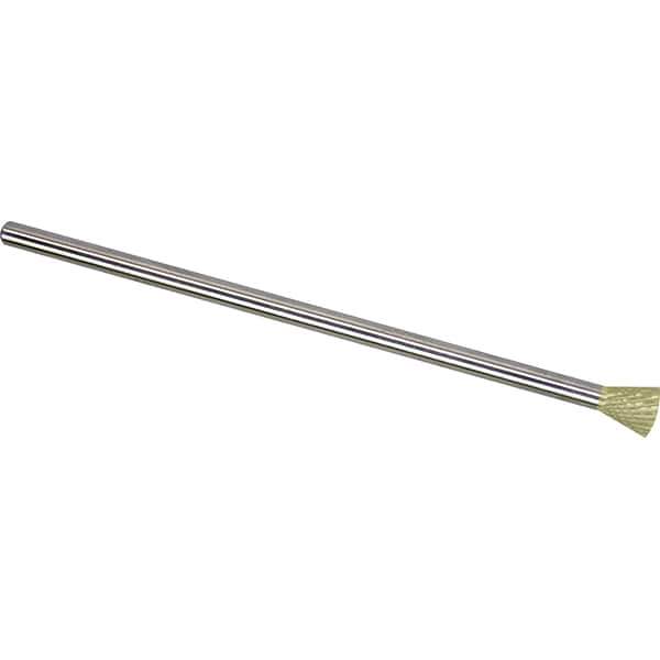 Made in USA - 1/2" Cut Diam, 1/4" Shank Diam, Inverted Cone Head Double Cut Burr - Carbide, 1/2" LOC, 6-1/2" OAL - Exact Tool & Supply