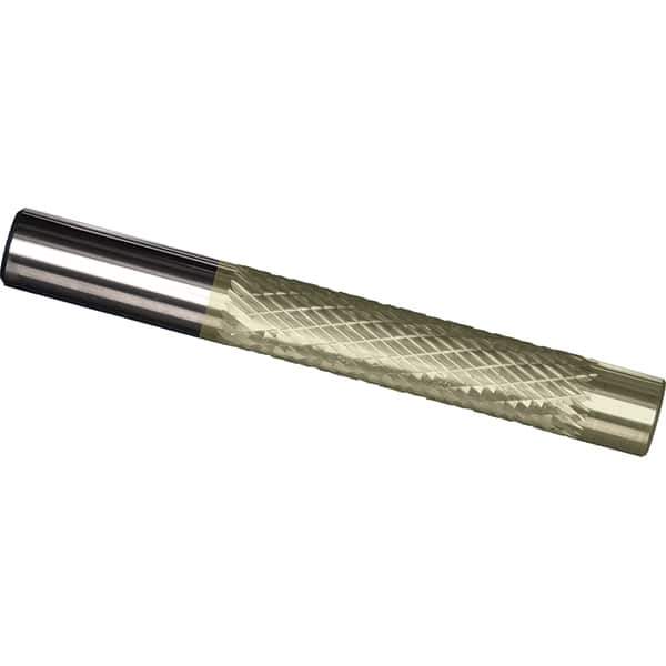 Made in USA - 1/2" Diam, 2" LOC, Solid Carbide Diamond Pattern Router Bit - Right Hand Cut, 4" OAL, 1/2" Shank Diam, Use on Cast Iron, Stainless, Steel, Titanium - Exact Tool & Supply