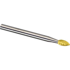 Made in USA - 3mm Cut Diam, 0.1181" Shank Diam, Tree Head Chipbreaker Cut Burr - Carbide, 12.7mm LOC, 75mm OAL - Exact Tool & Supply