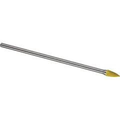 Made in USA - 1/2" Cut Diam, 0.2362" Shank Diam, Tree Head Single Cut Burr - Carbide, 25mm LOC, 175mm OAL - Exact Tool & Supply