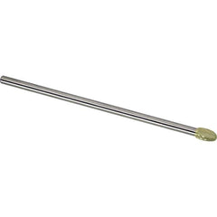 Made in USA - 1/2" Cut Diam, 0.2362" Shank Diam, Oval Head Single Cut Burr - Carbide, 22mm LOC, 172mm OAL - Exact Tool & Supply