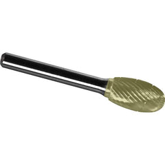 Made in USA - 1/2" Cut Diam, 0.2362" Shank Diam, Oval Head Chipbreaker Cut Burr - Carbide, 22mm LOC, 67mm OAL - Exact Tool & Supply