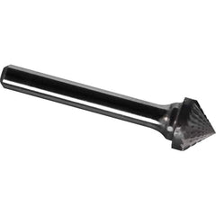 Made in USA - 19mm Cut Diam, 0.2362" Shank Diam, Cone Head Diamond Cut Burr - Carbide, 9.5mm LOC, 54.5mm OAL - Exact Tool & Supply