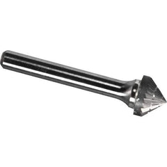 Made in USA - 6mm Cut Diam, 0.2362" Shank Diam, Cone Head Chipbreaker Cut Burr - Carbide, 3mm LOC, 50mm OAL - Exact Tool & Supply