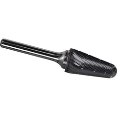 Made in USA - 16mm Cut Diam, 0.2362" Shank Diam, Cone Head Chipbreaker Cut Burr - Carbide, 33mm LOC, 78mm OAL - Exact Tool & Supply