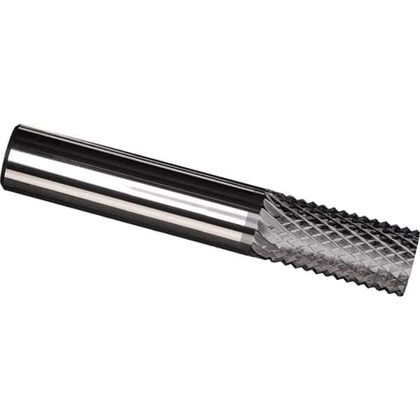 Made in USA - 1.5mm Diam, 5mm LOC, Plain End, Solid Carbide Diamond Pattern Router Bit - Right Hand Cut, 38mm OAL, Use on Fiberglass - Exact Tool & Supply