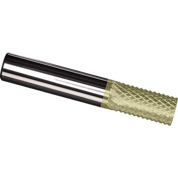 Made in USA - 1.5mm Diam, 5mm LOC, Plain End, Solid Carbide Diamond Pattern Router Bit - Right Hand Cut, 38mm OAL, Use on Fiberglass - Exact Tool & Supply