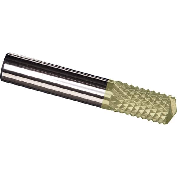 Made in USA - 1/4" Diam, 1" LOC, Drill Point End, Solid Carbide Diamond Pattern Router Bit - Right Hand Cut, 3" OAL, 1/4" Shank Diam, Use on Carbon & Honeycomb, Carbon Fiber, Composite, Fiberglass, Graphite - Exact Tool & Supply