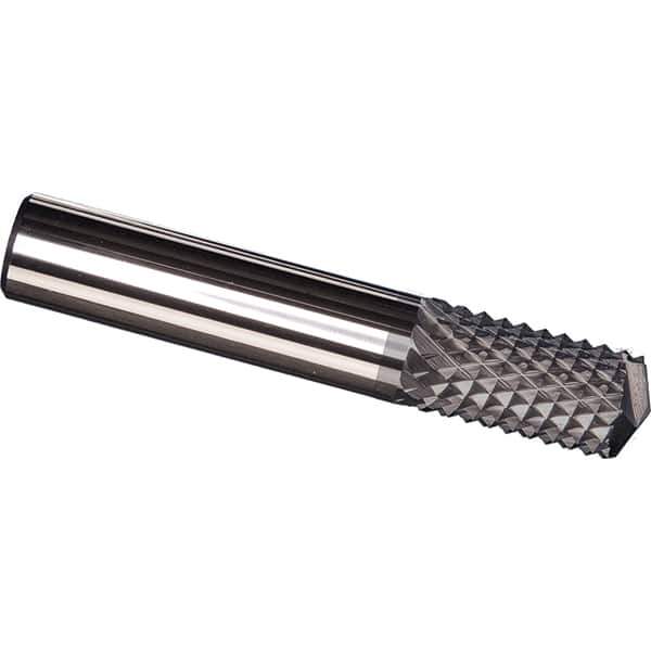 Made in USA - 1/4" Diam, 1" LOC, Drill Point End, Solid Carbide Diamond Pattern Router Bit - Right Hand Cut, 3" OAL, 1/4" Shank Diam, Use on Carbon & Honeycomb, Carbon Fiber, Composite, Fiberglass, Graphite - Exact Tool & Supply