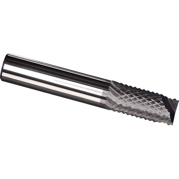 Made in USA - 1.5mm Diam, 5mm LOC, End Mill End, Solid Carbide Diamond Pattern Router Bit - Right Hand Cut, 38mm OAL, Use on Fiberglass - Exact Tool & Supply