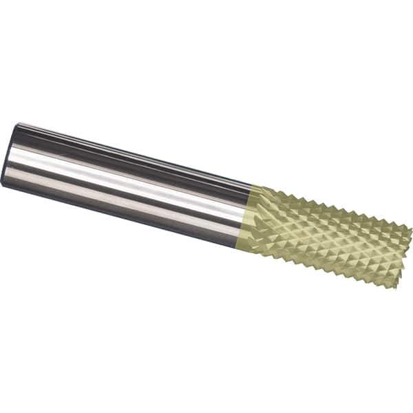 Made in USA - 1/4" Diam, 1" LOC, Burr End, Solid Carbide Diamond Pattern Router Bit - Right Hand Cut, 3" OAL, 1/4" Shank Diam, Use on Carbon & Honeycomb, Carbon Fiber, Composite, Fiberglass, Graphite - Exact Tool & Supply
