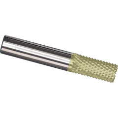 Made in USA - 1/4" Diam, 1" LOC, Burr End, Solid Carbide Diamond Pattern Router Bit - Right Hand Cut, 3" OAL, 1/4" Shank Diam, Use on Carbon & Honeycomb, Carbon Fiber, Composite, Fiberglass, Graphite - Exact Tool & Supply