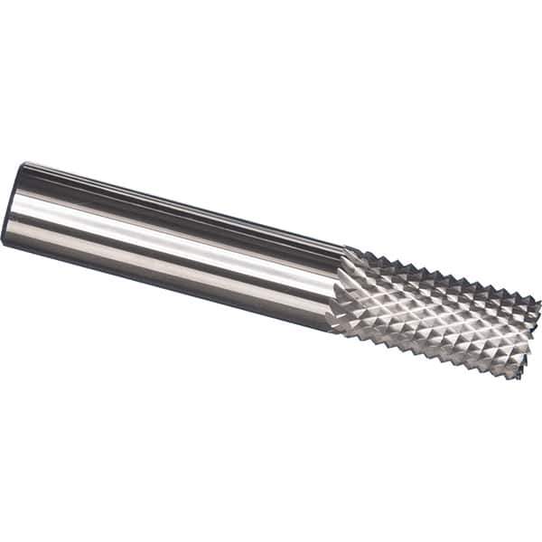 Made in USA - 1/4" Diam, 1" LOC, Burr End, Solid Carbide Diamond Pattern Router Bit - Right Hand Cut, 3" OAL, 1/4" Shank Diam, Use on Carbon & Honeycomb, Carbon Fiber, Composite, Fiberglass, Graphite - Exact Tool & Supply