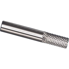 Made in USA - 1/4" Diam, 1" LOC, Burr End, Solid Carbide Diamond Pattern Router Bit - Right Hand Cut, 3" OAL, 1/4" Shank Diam, Use on Carbon & Honeycomb, Carbon Fiber, Composite, Fiberglass, Graphite - Exact Tool & Supply