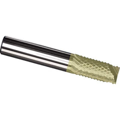 Made in USA - 8mm Diam, 25mm LOC, End Mill End, Solid Carbide Diamond Pattern Router Bit - Right Hand Cut, 63mm OAL, Use on Fiberglass - Exact Tool & Supply