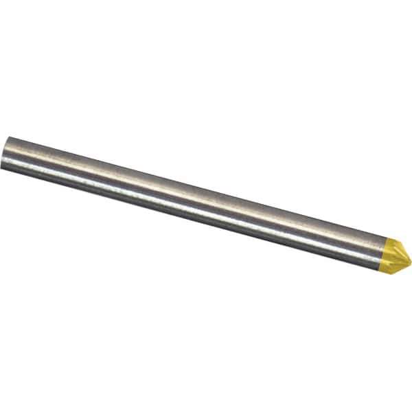 Made in USA - 1/8" Cut Diam, 1/8" Shank Diam, Cone Head Aluma Cut Burr - Carbide, 1/16" LOC, 1-1/2" OAL - Exact Tool & Supply