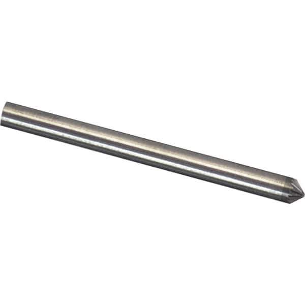 Made in USA - 1/8" Cut Diam, 1/8" Shank Diam, Cone Head Aluma Cut Burr - Carbide, 1/16" LOC, 1-1/2" OAL - Exact Tool & Supply