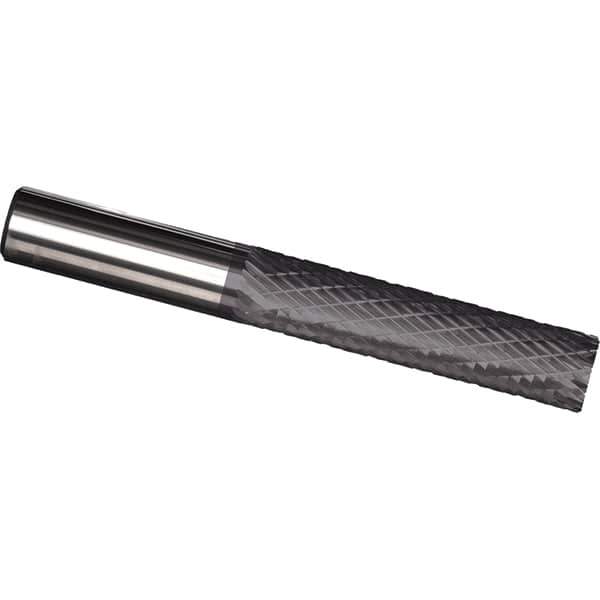 Made in USA - 1/2" Diam, 1" LOC, Plain End, Solid Carbide Diamond Pattern Router Bit - Right Hand Cut, 3" OAL, 1/2" Shank Diam, Use on Cast Iron, Stainless, Steel, Titanium - Exact Tool & Supply