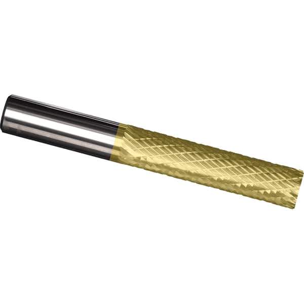 Made in USA - 7/16" Diam, 1" LOC, Plain End, Solid Carbide Diamond Pattern Router Bit - Right Hand Cut, 3" OAL, 7/16" Shank Diam, Use on Cast Iron, Stainless, Steel, Titanium - Exact Tool & Supply