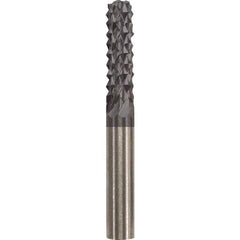 Made in USA - 1/4" Cut Diam, 1/4" Shank Diam, Cylinder Head Burr - Carbide, 1" LOC, 2" OAL - Exact Tool & Supply
