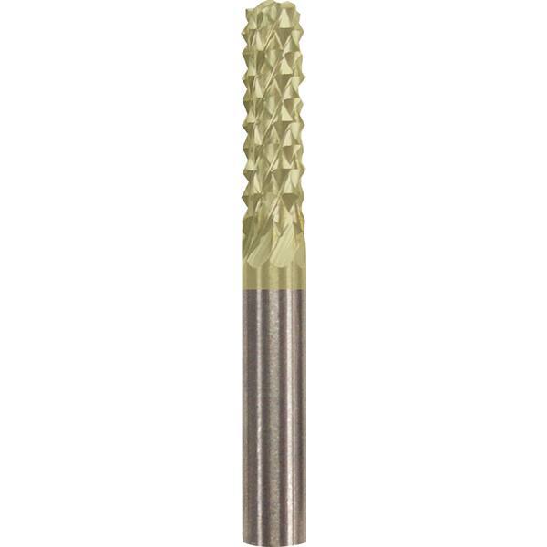 Made in USA - 1/4" Cut Diam, 1/4" Shank Diam, Cylinder Head Burr - Carbide, 1" LOC, 2" OAL - Exact Tool & Supply