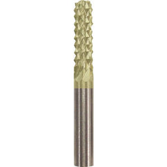 Made in USA - 1/4" Cut Diam, 1/4" Shank Diam, Cylinder Head Burr - Carbide, 1" LOC, 2" OAL - Exact Tool & Supply