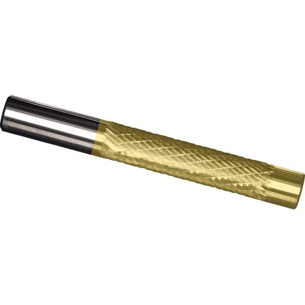 Made in USA - 1/2" Diam, 2" LOC, Solid Carbide Diamond Pattern Router Bit - Right Hand Cut, 4" OAL, 1/2" Shank Diam, Use on Cast Iron, Stainless, Steel, Titanium - Exact Tool & Supply
