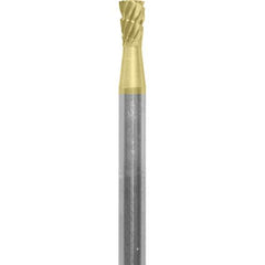 Made in USA - 6.3mm Cut Diam, 0.0925" Shank Diam, Double Cut Burr - Carbide, 6.3mm LOC, 45mm OAL - Exact Tool & Supply