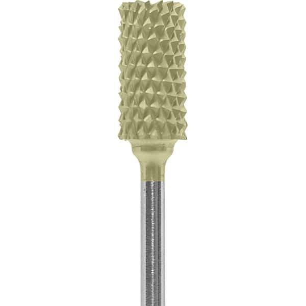 Made in USA - 1/4" Cut Diam, 0.0925" Shank Diam, Cylinder Head Diamond Cut Burr - Carbide, 1/2" LOC, 2" OAL - Exact Tool & Supply