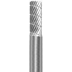 Made in USA - 6mm Cut Diam, 0.2362" Shank Diam, Cylinder Head Aluma Cut Burr - Carbide, 16mm LOC, 50mm OAL - Exact Tool & Supply