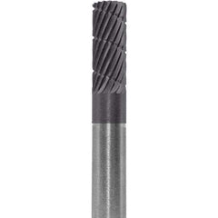 Made in USA - 6mm Cut Diam, 0.2362" Shank Diam, Cylinder Head Double Cut Burr - Carbide, 16mm LOC, 50mm OAL - Exact Tool & Supply