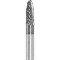 Made in USA - 6mm Cut Diam, 0.2362" Shank Diam, Tree with Radius Head Aluma Cut Burr - Carbide, 16mm LOC, 50mm OAL - Exact Tool & Supply