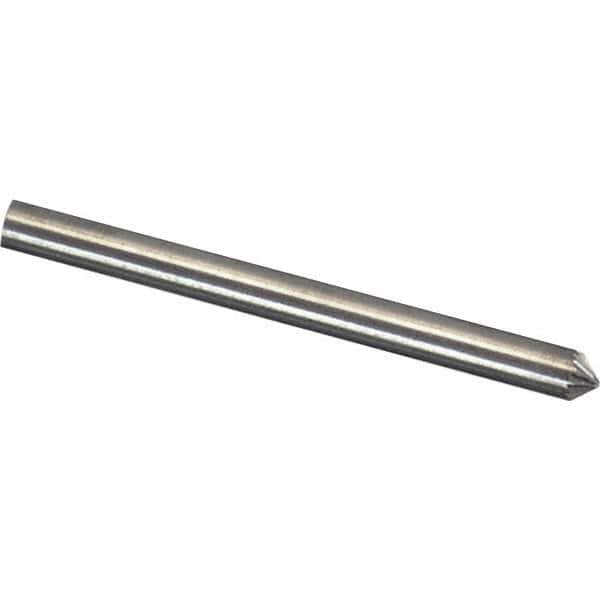 Made in USA - 3mm Cut Diam, 0.1181" Shank Diam, Cone Head Single Cut Burr - Carbide, 1.5mm LOC, 38mm OAL - Exact Tool & Supply