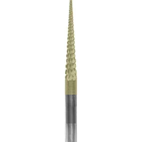 Made in USA - 3/32" Cut Diam, 0.0925" Shank Diam, Cone Head Chipbreaker Cut Burr - Carbide, 5/8" LOC, 1-1/2" OAL - Exact Tool & Supply