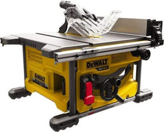 DeWALT - 8-1/4" Blade Diam, Table Saw - 5,800 RPM, 19-1/16" Table Depth x 19-1/16" Table Width, 60 Volts, 5/8" Arbor - Exact Tool & Supply