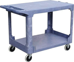 Value Collection - 500 Lb Capacity, 26" Wide x 46" Long x 33" High Shelf Cart - 2 Shelf, Plastic, 2 Rigid/2 Swivel Casters - Exact Tool & Supply