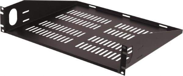 Video Mount - Security Camera Vented Equipment Rack Shelf - Black - Exact Tool & Supply