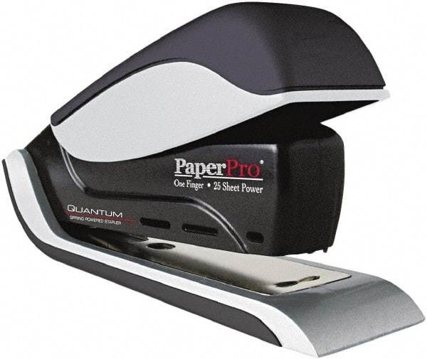 PaperPro - 25 Sheet Half Strip Stapler - Black/Silver - Exact Tool & Supply