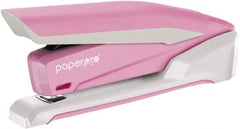 PaperPro - 20 Sheet Long Reach Stapler - Pink & White - Exact Tool & Supply