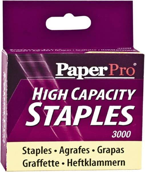 PaperPro - 3/8" Leg Length, Steel High Capacity Staples - 65 Sheet Capacity, For Use with PaperPros 1200 & 1210 - Exact Tool & Supply