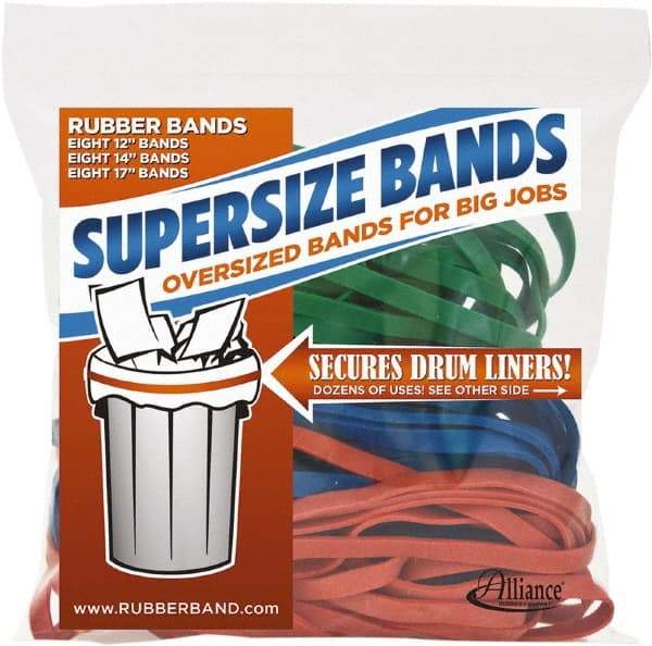 Alliance - 12" Circumference, 1/4" Wide, Heavy-Duty Band Rubber Band Strapping - 24 Pieces - Exact Tool & Supply