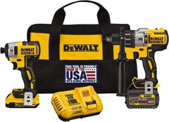 DeWALT - 20 Volt Cordless Tool Combination Kit - Includes 1/2" Brushless Hammerdrill & 1/4" Brushless Compact Impact Driver, Lithium-Ion Battery Included - Exact Tool & Supply