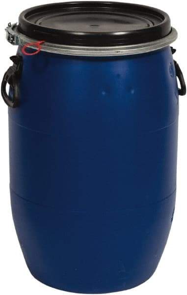 SEYMOUR-MIDWEST - 15 Gal, Polypropylene Round Blue Bucket/Pail - Handle & Lid Included - Exact Tool & Supply