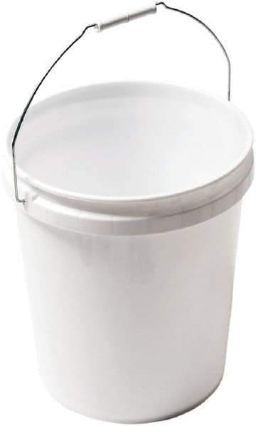 SEYMOUR-MIDWEST - 5 Gal, Plastic Round Natural (Color) Bucket & Pail Kit - Handle Included - Exact Tool & Supply